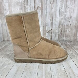 UGG Australia Classic Tall Boots Camel Suede Sheepskin Lined Women US 9